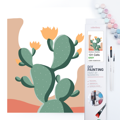40x50cm Paint by Numbers Kit: Desert Elegance: Minimalist Warm Cactus