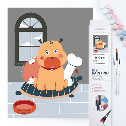 40x50cm Paint by Numbers Kit: Quiet Solitude: Simple Lonely Dog