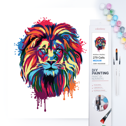 40x50cm Paint by Numbers Kit: Majestic Mane: Abstract Lion Portrait Paint by Numbers Kit!