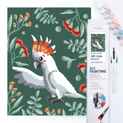 40x50cm Paint by Numbers Kit: Floral Fantasy: Enchanting Cockatoo