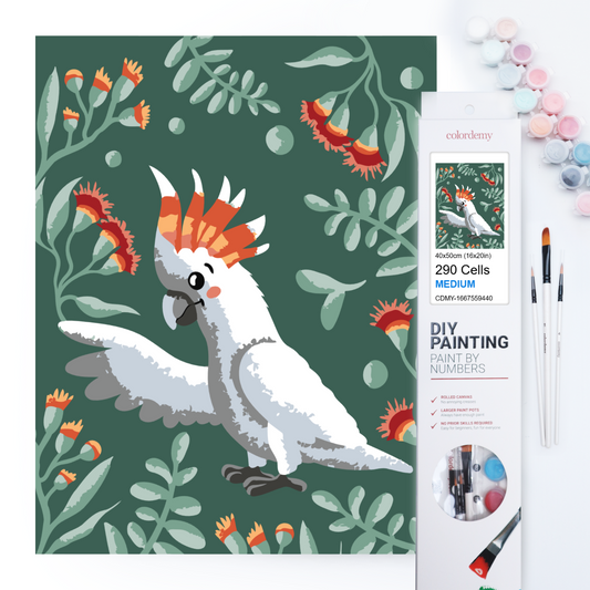 40x50cm Paint by Numbers Kit: Floral Fantasy: Enchanting Cockatoo
