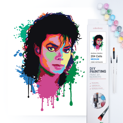 40x50cm Paint by Numbers Kit:  Musical Legacy: Michael Jackson Abstract Splash Art