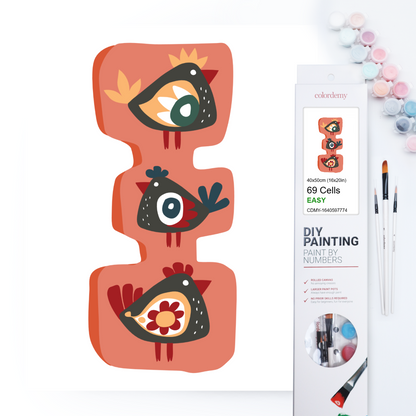 40x50cm Paint by Numbers Kit: Avian Totem: Minimalist Red Triangles