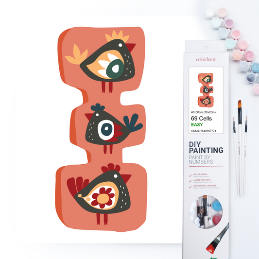 40x50cm Paint by Numbers Kit: Avian Totem: Minimalist Red Triangles