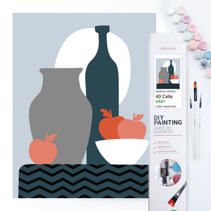 40x50cm Paint by Numbers Kit:  Chic Simplicity: Minimalist Dark Patterned Table