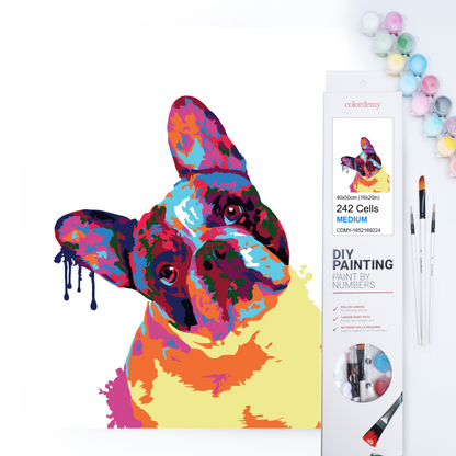 40x50cm Paint by Numbers Kit: Frenchie Fusion: Abstract French Bulldog