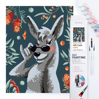 40x50cm Paint by Numbers Kit: Cool Kangaroo with Glasses