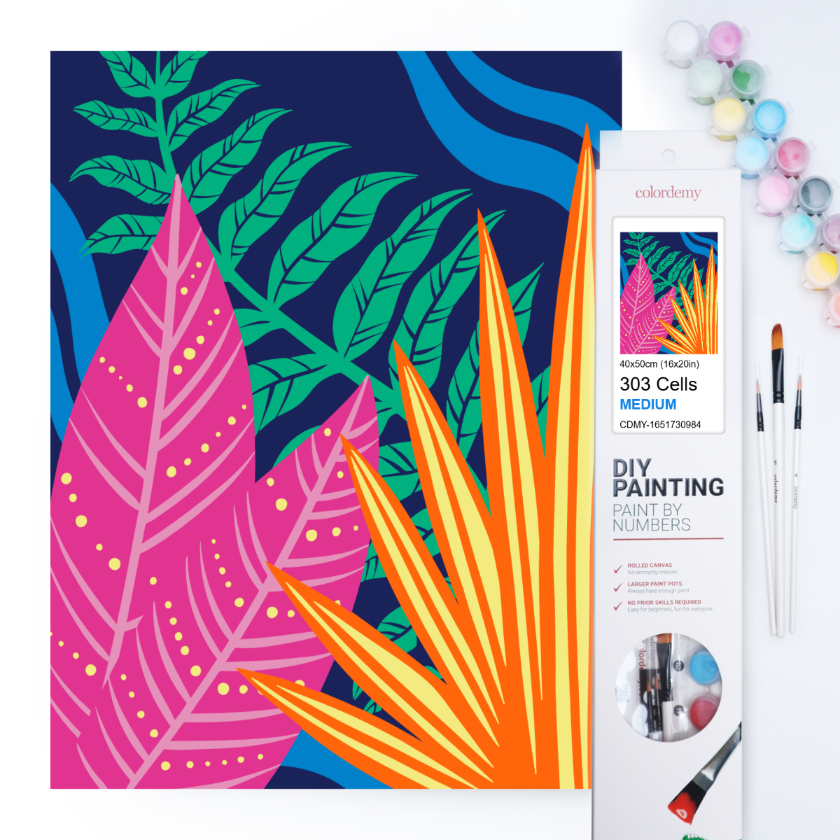 40x50cm Paint by Numbers Kit: Nature's Palette: Colourful Leaves