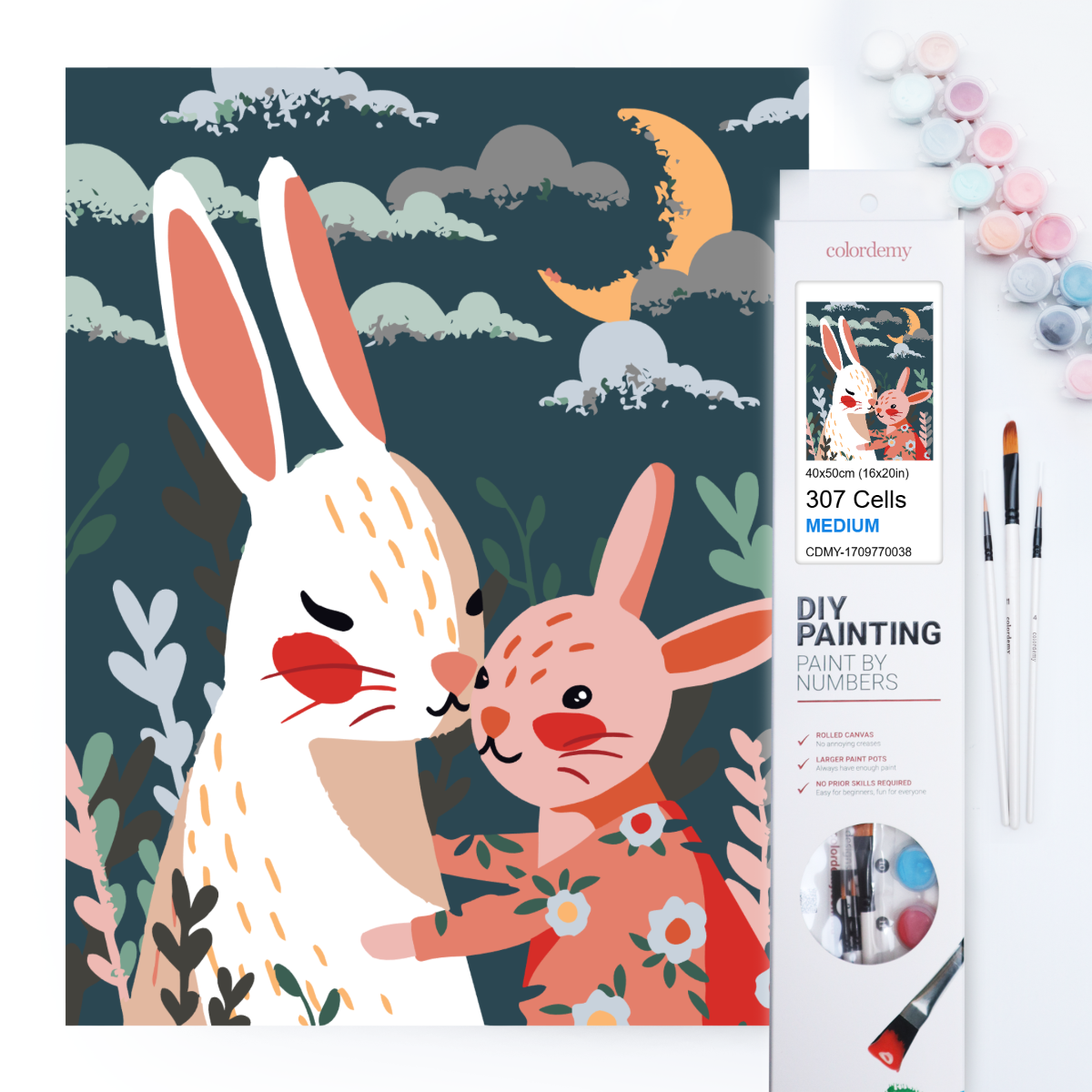 40x50cm Paint by Numbers kit: Tender Moments: A Mother-Daughter Duo in Artistry