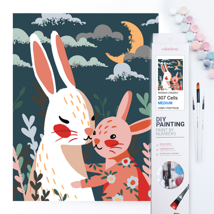40x50cm Paint by Numbers kit: Tender Moments: A Mother-Daughter Duo in Artistry