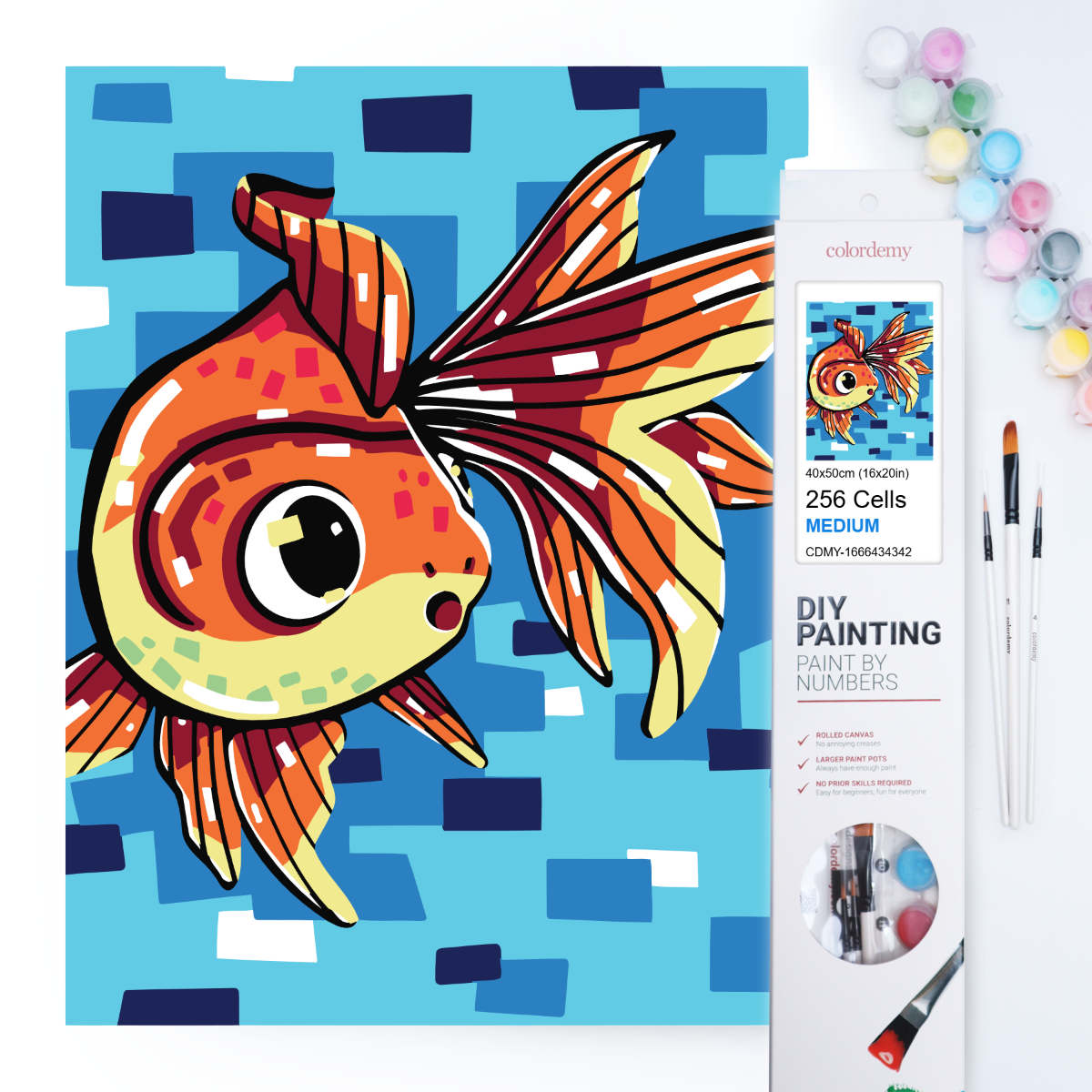 40x50cm Paint by Numbers Gold Fish Kit: Colourful Goldfish - Dive into a World of Hues
