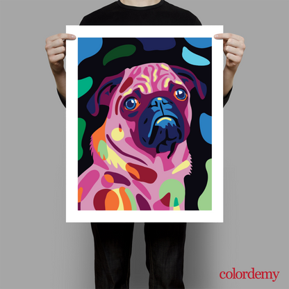 Happy Tail - Pug: 40x50cm Paint by Numbers Kit