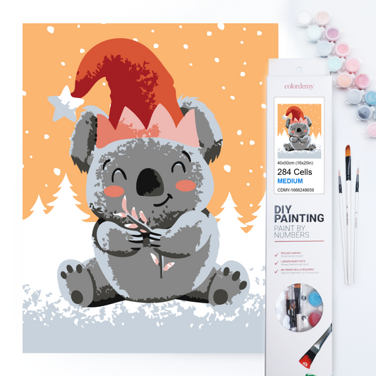 40x50cm Paint by Numbers Kit: Koala's Christmas Delight