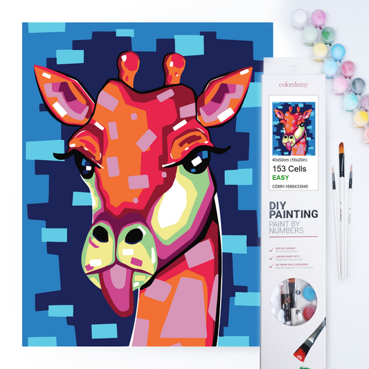40x50cm Paint by Numbers Giraffe Kit: Abstract Giraffe Painting Kit