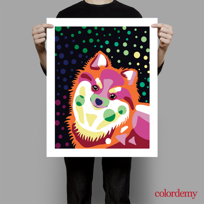 Happy Tail - Pomeranian: 40x50cm Paint by Numbers Kit