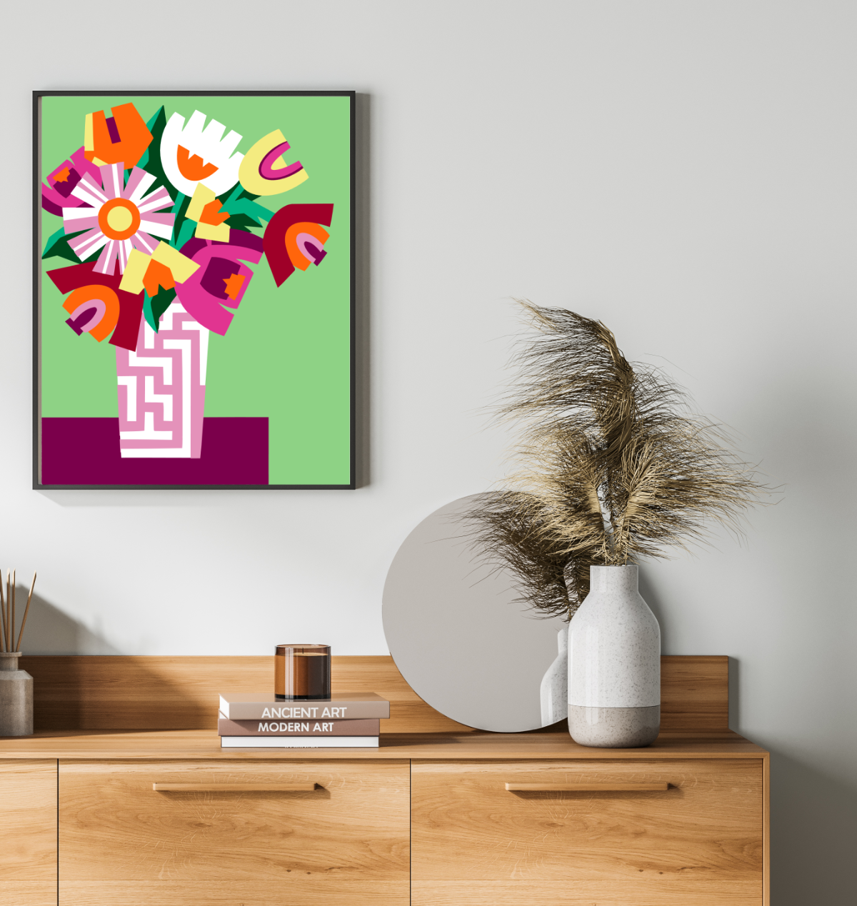 40x50cm Paint by Numbers kit:  Vibrant Blooms: Colourful Flower Vase