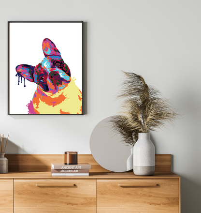 40x50cm Paint by Numbers Kit: Frenchie Fusion: Abstract French Bulldog
