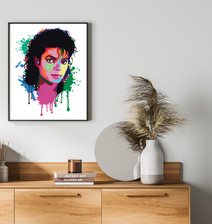 40x50cm Paint by Numbers Kit:  Musical Legacy: Michael Jackson Abstract Splash Art