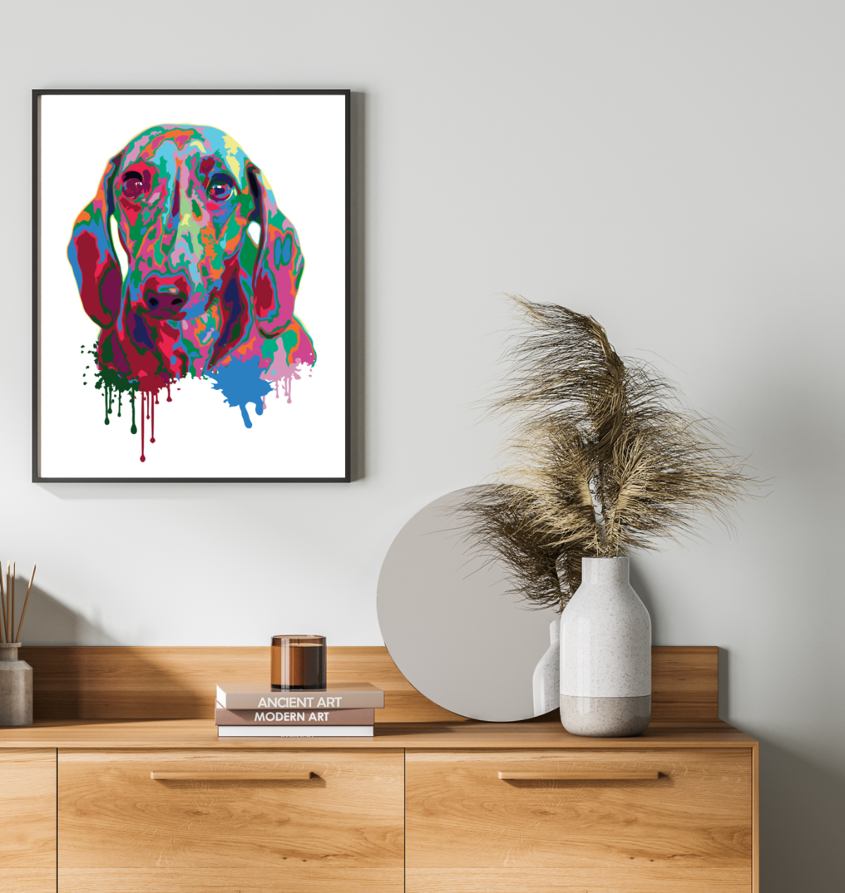 40x50cm Paint by Numbers kit: Vivid Play: Colourful Splash Dog