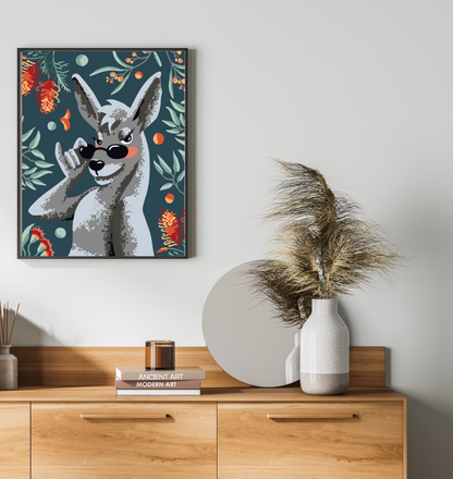 40x50cm Paint by Numbers Kit: Cool Kangaroo with Glasses