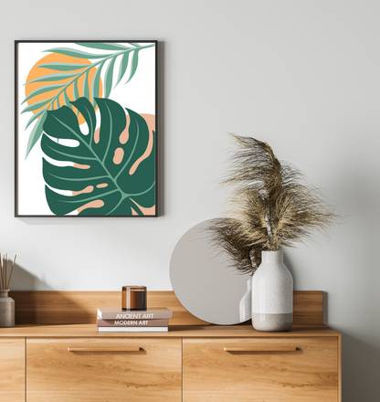 40x50cm Paint by Numbers Kit: Monstera Majesty: Leaf of Elegance