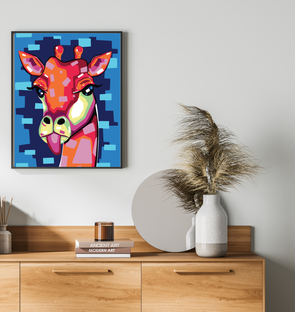 40x50cm Paint by Numbers Giraffe Kit: Abstract Giraffe Painting Kit