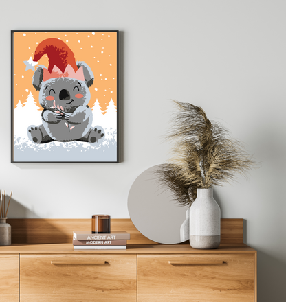 40x50cm Paint by Numbers Kit: Koala's Christmas Delight
