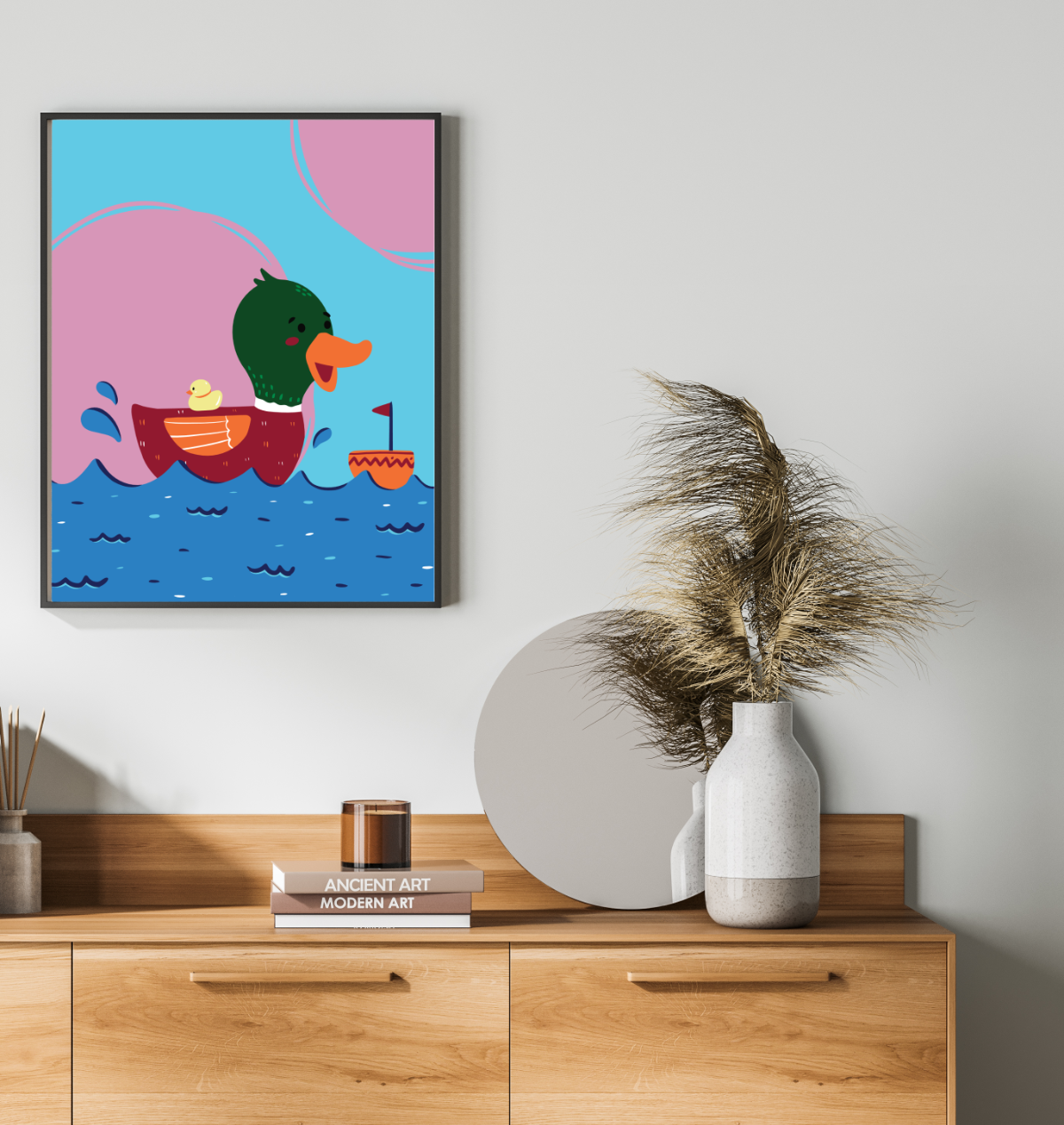 40x50cm Paint by Numbers Kit: Maternal Magic: Colourful Mother Duck