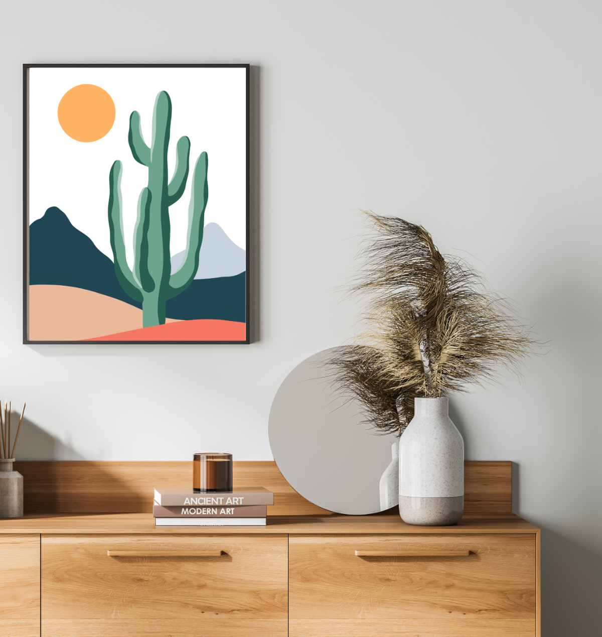 40x50cm Paint by Numbers Kit: Minimalist Desert: Tall Cactus