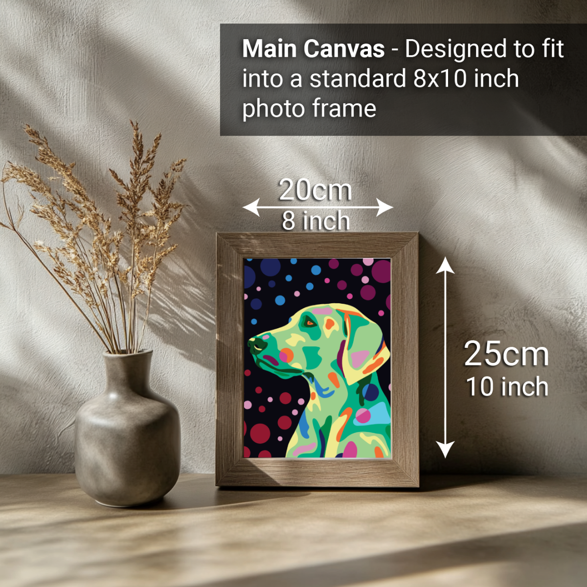 2-in-1 Paint by Numbers Kit - Rolled Canvases (20x25cm & 20x20cm), 16 Colours (Proud Little Paws - Labrador)