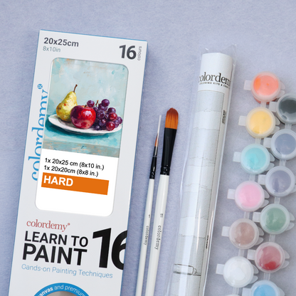 Learn to Paint Kit (Fruits - Pear + Apple + Grapes)