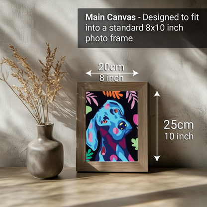 2-in-1 Paint by Numbers Kit - Rolled Canvases (20x25cm & 20x20cm), 16 Colours (Proud Little Paws - Beagle)