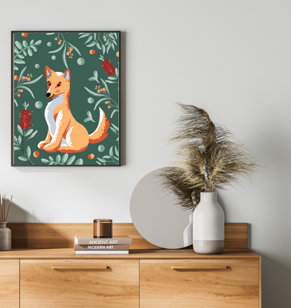 40x50cm Paint by Numbers kit: Leafy Outback: Simple Dingo