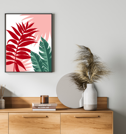 40x50cm Paint by Numbers Kit: Leaves of Contrast: Red and Green Beauty