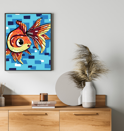 40x50cm Paint by Numbers Gold Fish Kit: Colourful Goldfish - Dive into a World of Hues