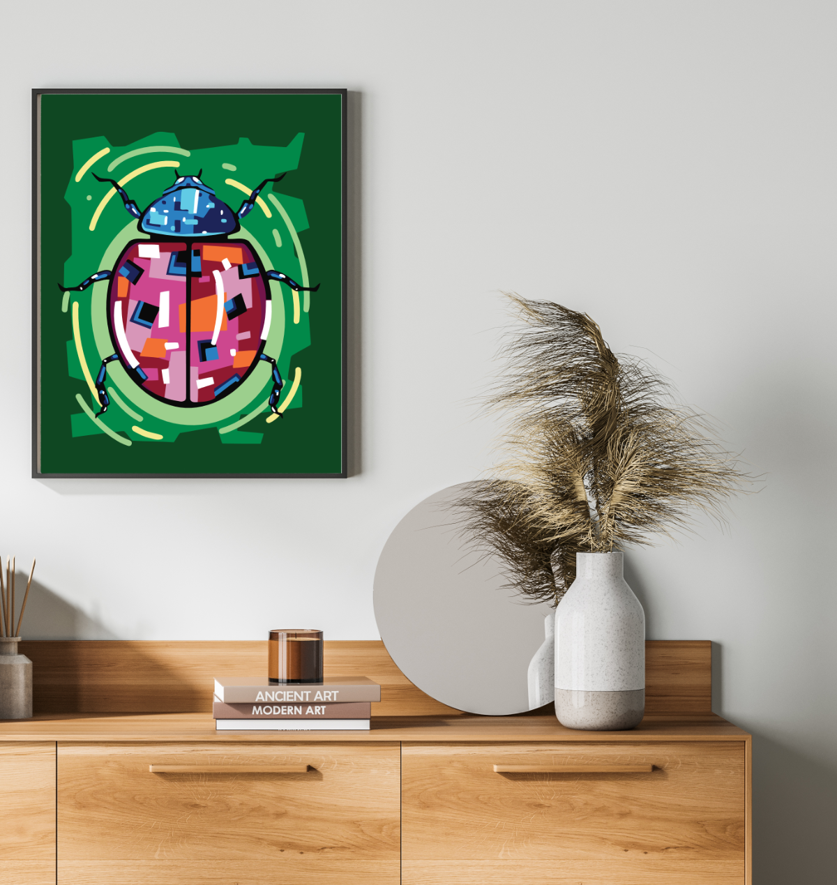 40x50cm Paint by Numbers Kit: Colourful Ladybug - Artistry with a Pop of Colour