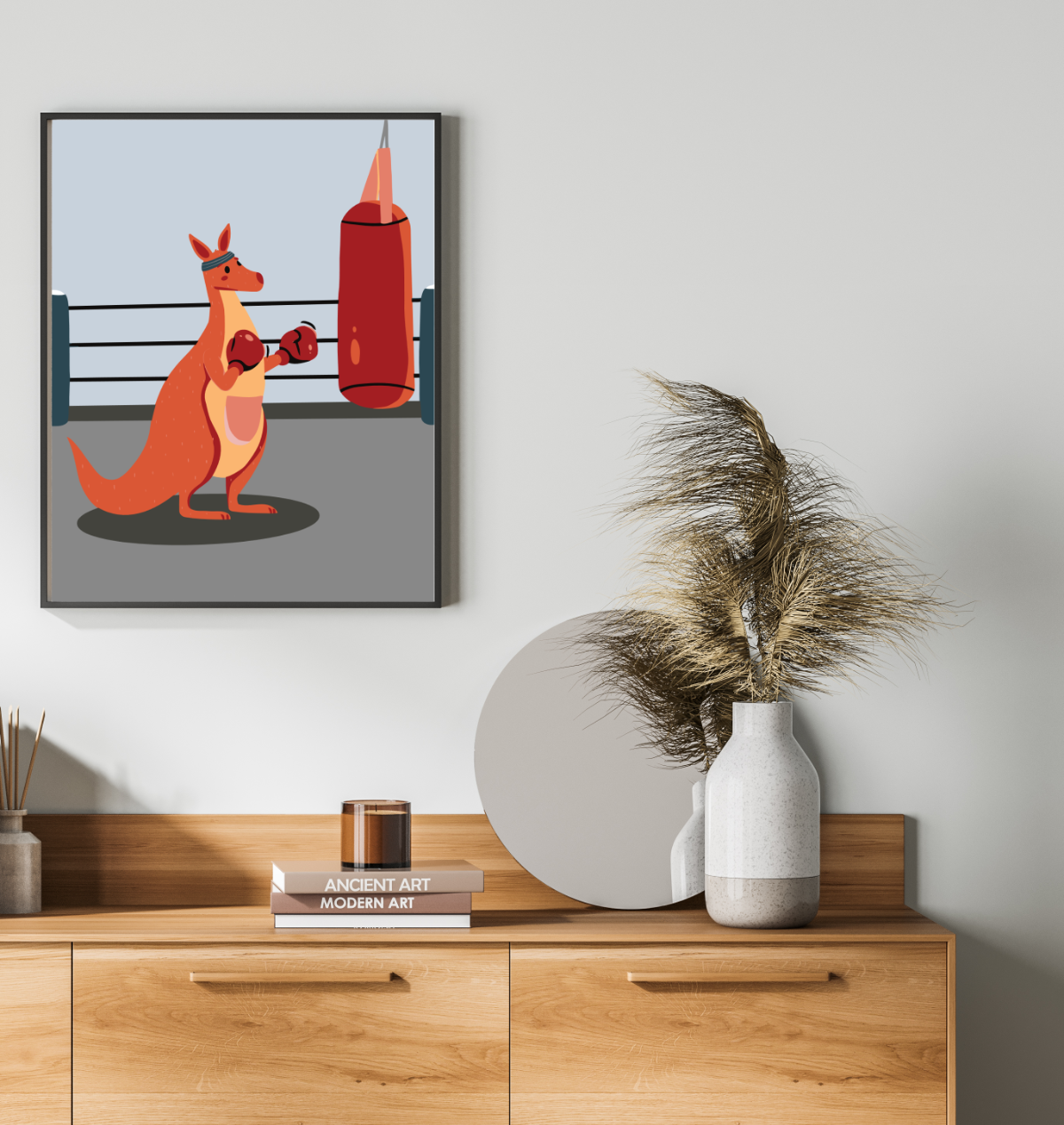 40x50cm Paint by Numbers Kit:  Kangaroo Champion: Boxing Glory