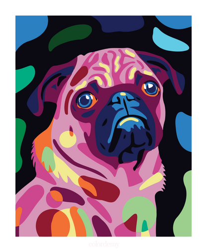 Happy Tail - Pug: 40x50cm Paint by Numbers Kit