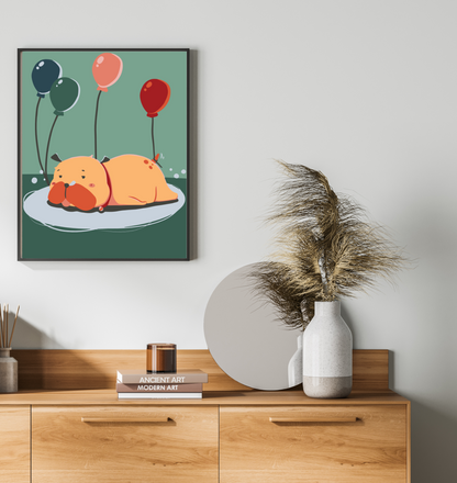 40x50cm Paint by Numbers kit: Birthday Paws: Lazy Dog Celebration