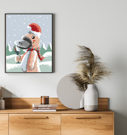 40x50cm Paint by Numbers Kit: Festive Surprise: Christmas Platypus