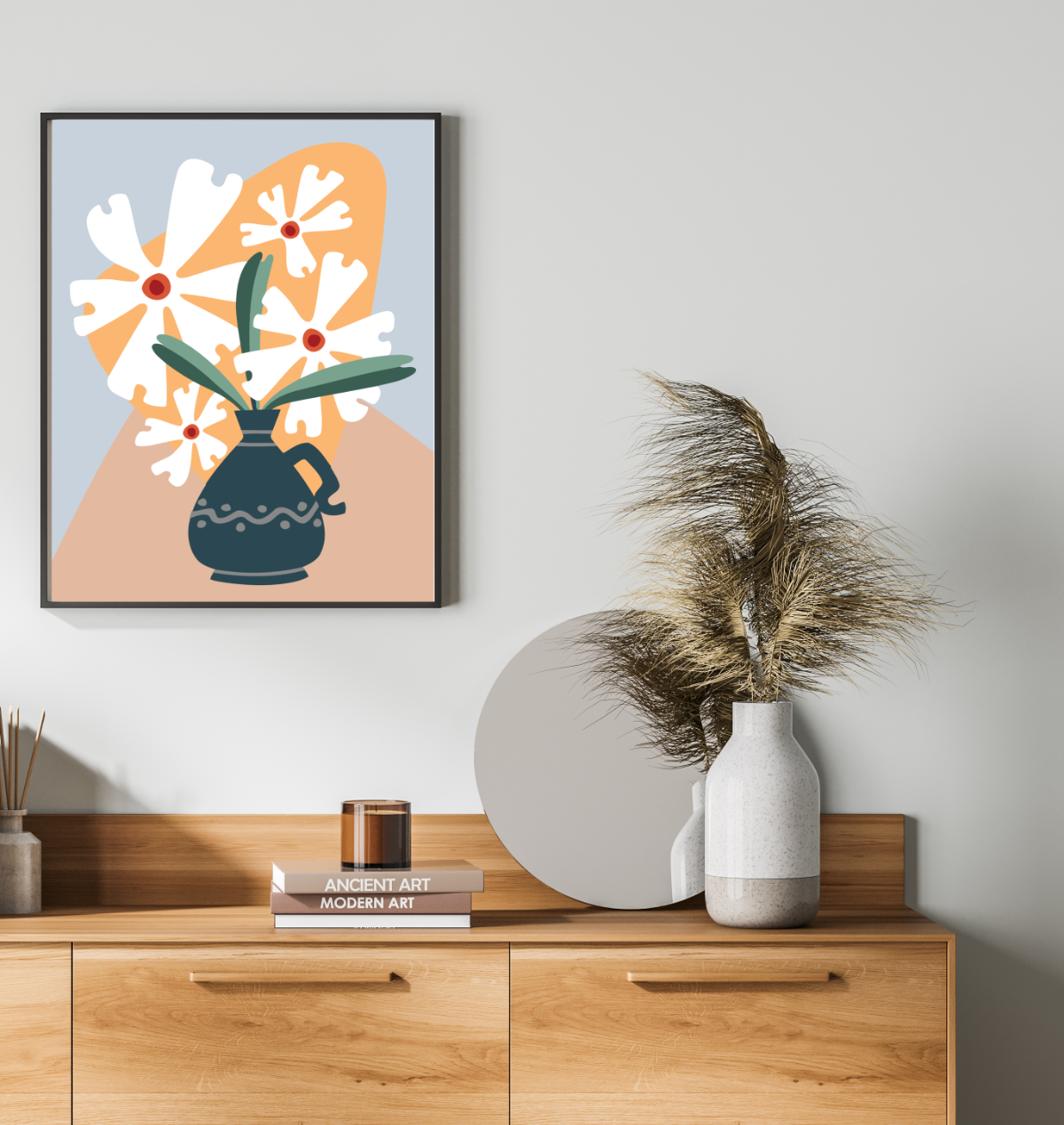 40x50cm Paint by Numbers Kit: Pastel Elegance: Minimalist Lily Flowers