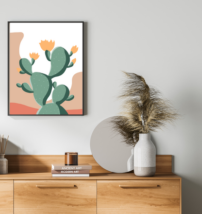 40x50cm Paint by Numbers Kit: Desert Elegance: Minimalist Warm Cactus