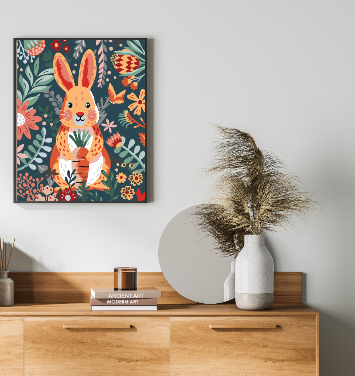 40x50cm DIY Paint by Numbers Kit: Easter Delight - Rabbit and Carrot Wonderland