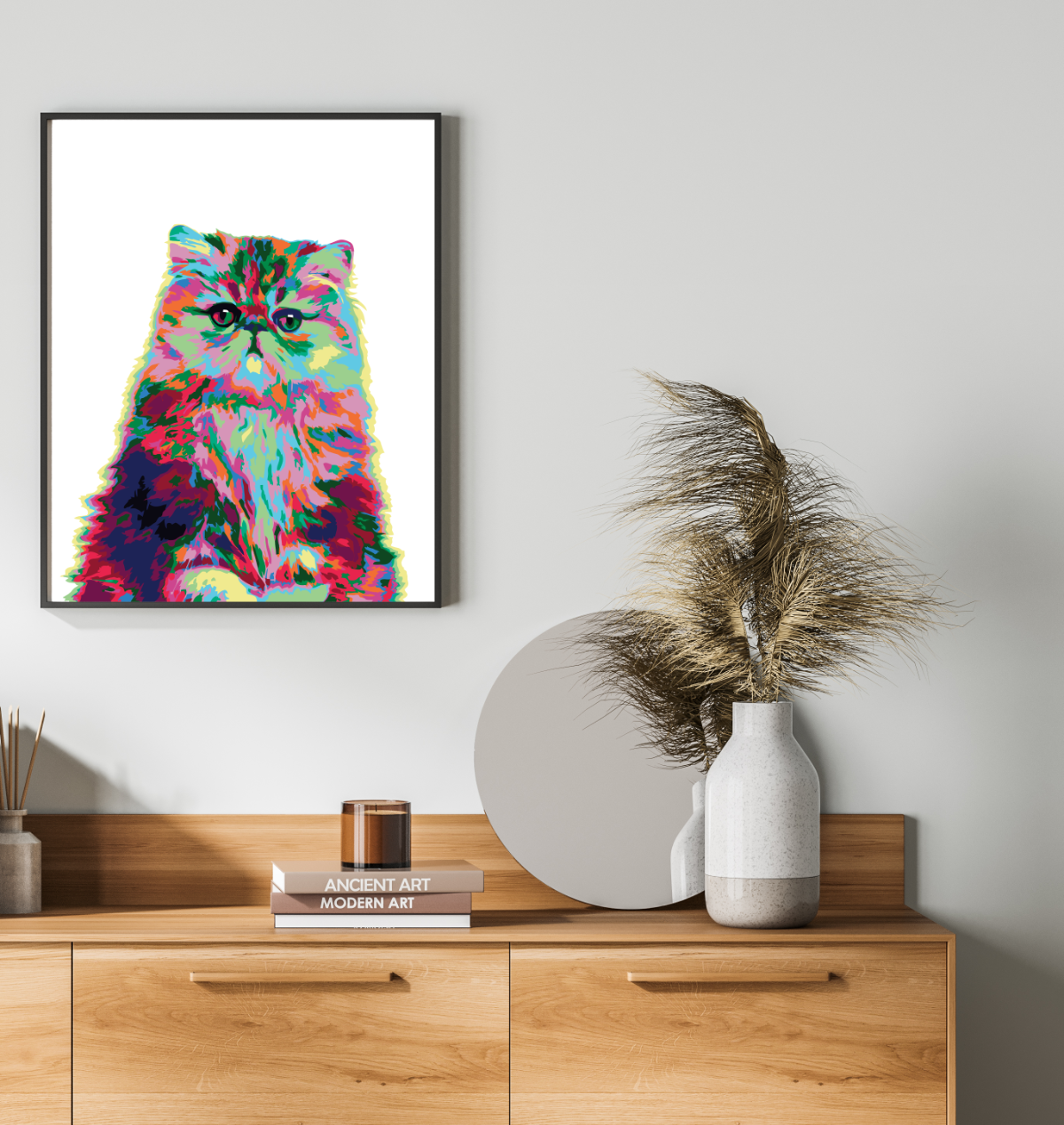 40x50cm Paint by Numbers kit:  Elegance Unleashed: Abstract Persian Cat