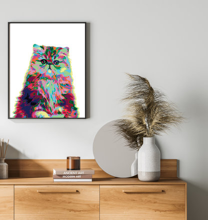 40x50cm Paint by Numbers kit:  Elegance Unleashed: Abstract Persian Cat