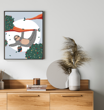 40x50cm Paint by Numbers Kit: Tranquil Balance: Simple Sloth on a Tree