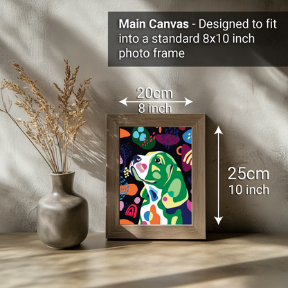 2-in-1 Paint by Numbers Kit - Rolled Canvases (20x25cm & 20x20cm), 16 Colours (Proud Little Paws - Dachshund)