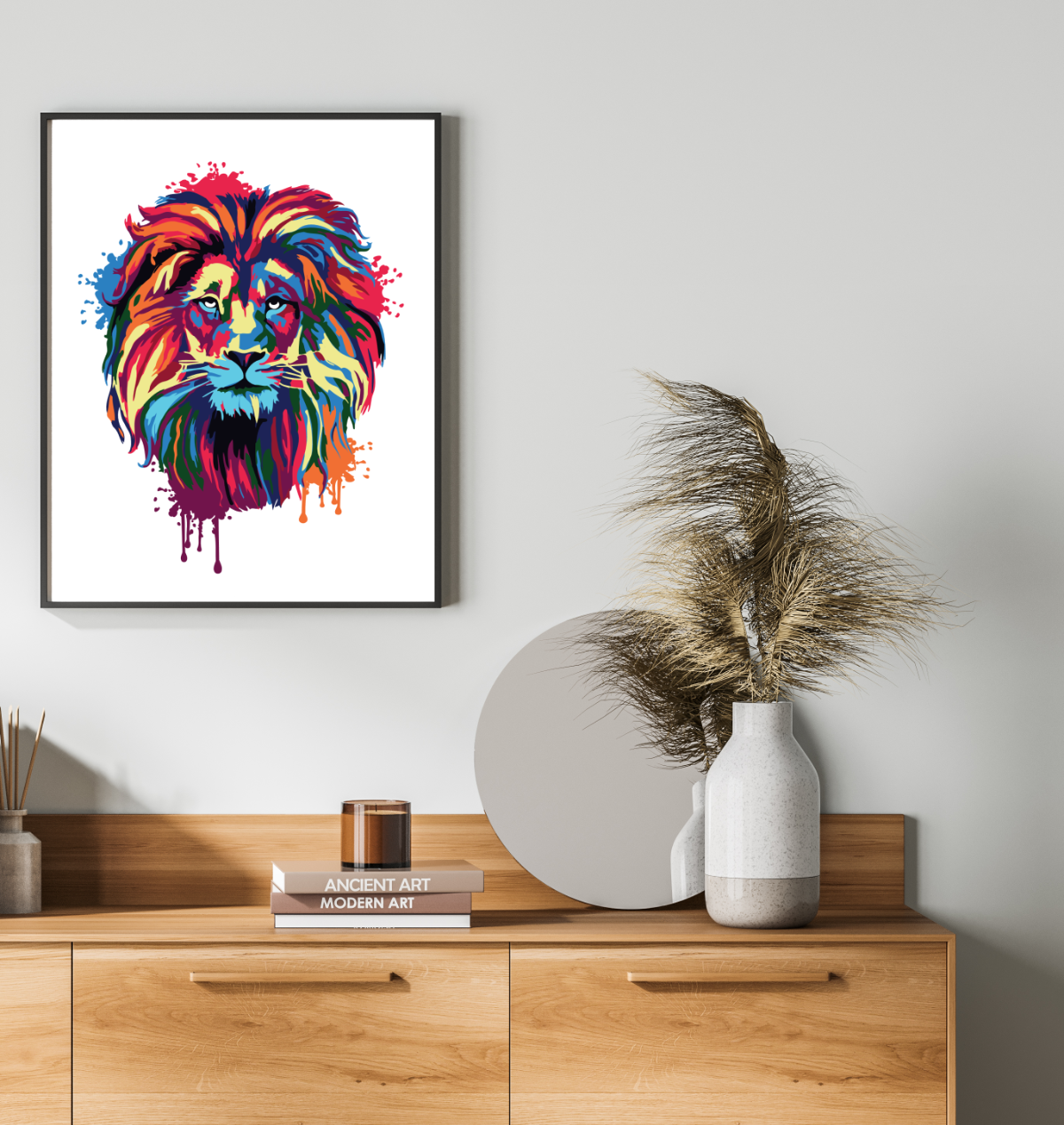 40x50cm Paint by Numbers Kit: Majestic Mane: Abstract Lion Portrait Paint by Numbers Kit!