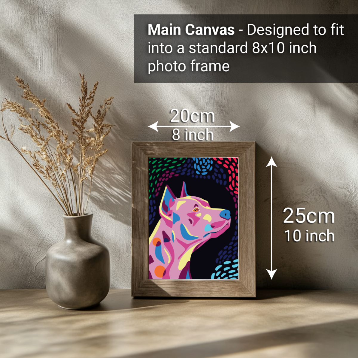 2-in-1 Paint by Numbers Kit - Rolled Canvases (20x25cm & 20x20cm), 16 Colours (Proud Little Paws - Pinscher)