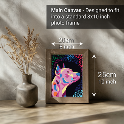 2-in-1 Paint by Numbers Kit - Rolled Canvases (20x25cm & 20x20cm), 16 Colours (Proud Little Paws - Pinscher)